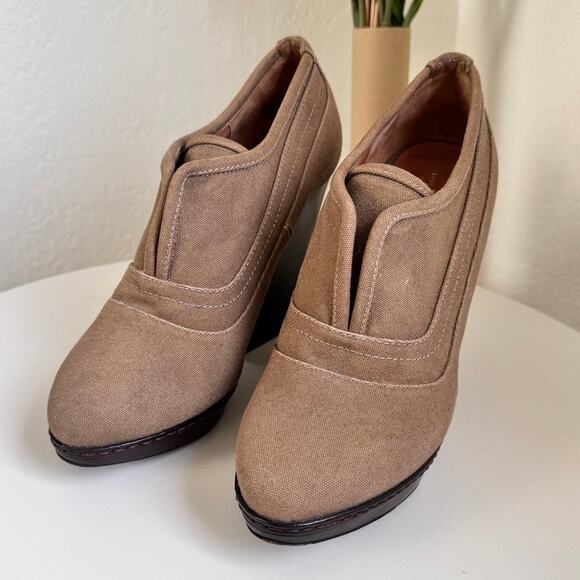Dries Van Noten Beige Canvas Ankle Booties Size 37.5 / Size 7 (US) - Picture 1 of 6